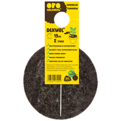 ORO Dekwol 19 cm: mulchschijf van schapenwol voor potplanten, natuurlijk alternatief voor worteldoek, set van 2